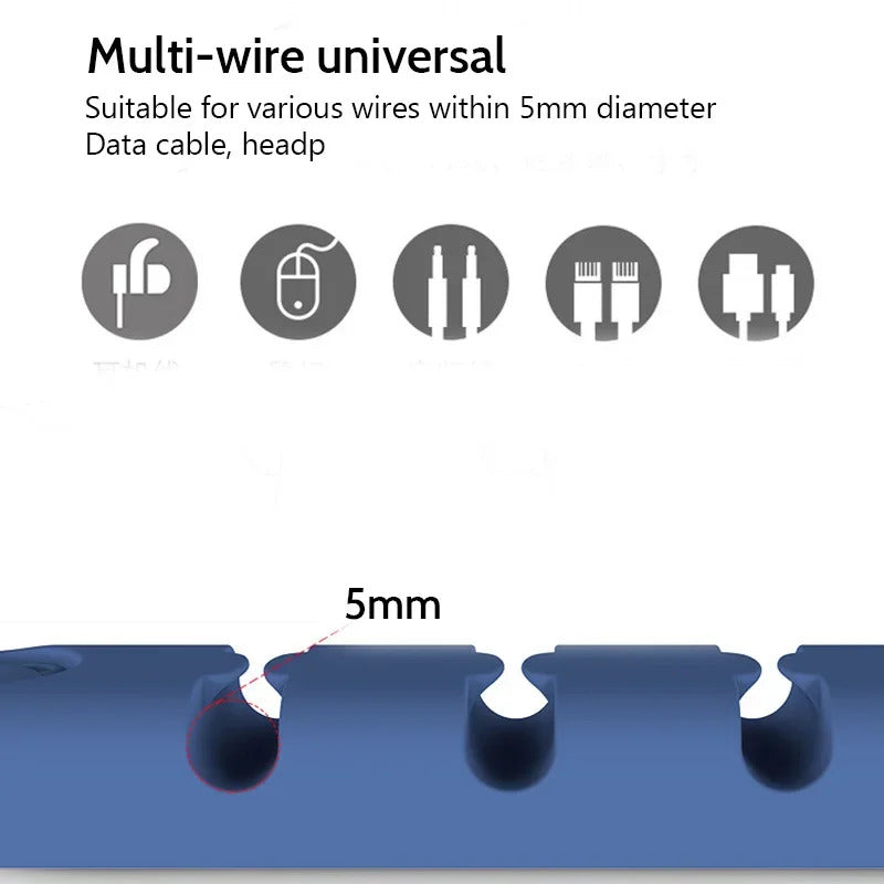 Silicone Desktop Cable Organiser Fixer Data Cable Organizer Fixed Headphone Cable Clip Wire Organizer Gods of Cable Management