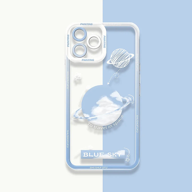 Creative Starry Sky Sunset Case For Samsung Galaxy S24 S23 S22 Ultra S21 S20 FE Note 20 10 Plus A15 A25 A35 A55 Silicone Funda