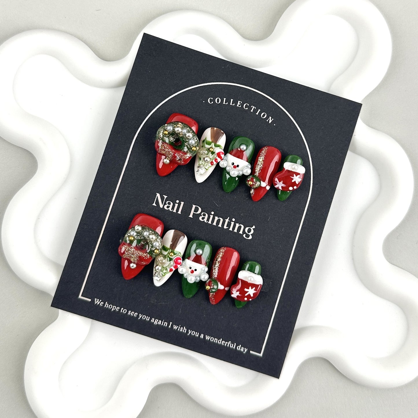 Wearable Nail Tips Purely Handmade Nail Stickers Purely Handmade Squeeze Christmas New European and American Cross-Border