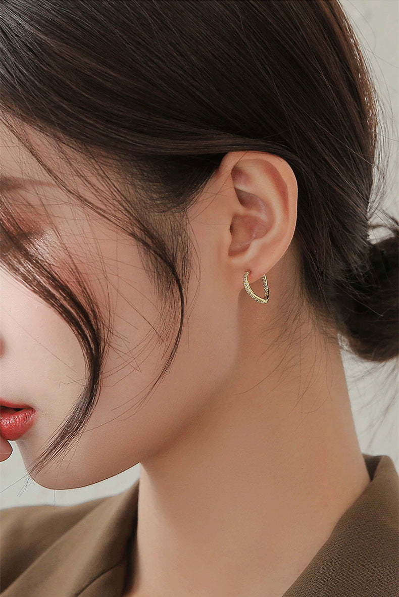 Metal Big Circle Earrings Women's Hong Kong Fashion Women's Ear Jewelry S925 Silver Needle