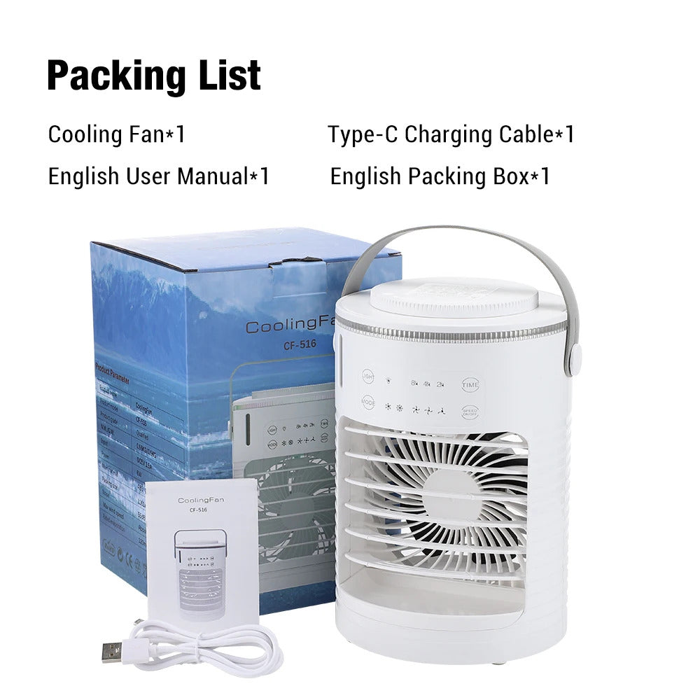 Portable Cold Air Conditioner Evaporative Air Cooler Mini Usb Table Fan Desktop Air Conditioning Fan Humidifier for Home Room