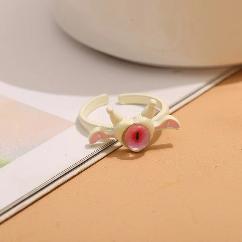 Funny Little Monster Ring Childlike Cute One-Eyed Ins Student Children Girlfriends Couple Gifting New