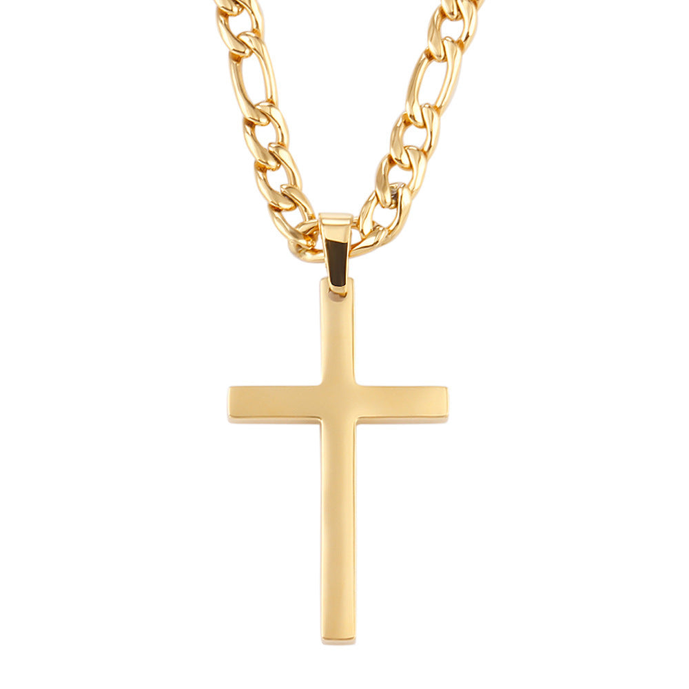 Amazon TK Hot-Selling OT Buckle Square Cross Necklace for Women Copper Plated 14K Gold Paperclip Necklace Yiwu In Stock