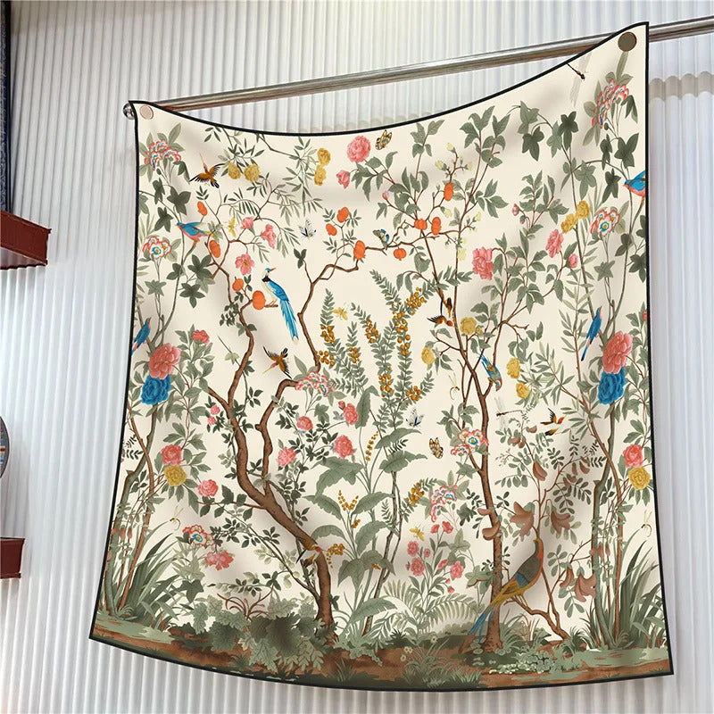 New Year Gift 90cm Large Square Scarf Scarf Women'S Scarves Spring And Autumn Style Fashion Shawl European American Twill Print