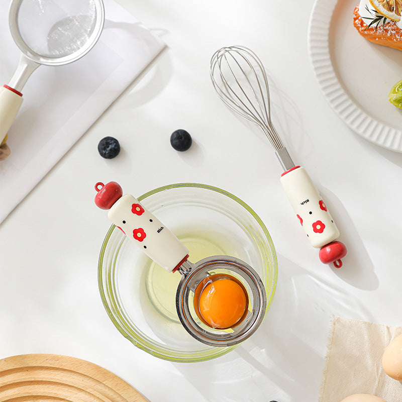 Potato puree press stainless steel baby food baking suit flour sieve egg strainer