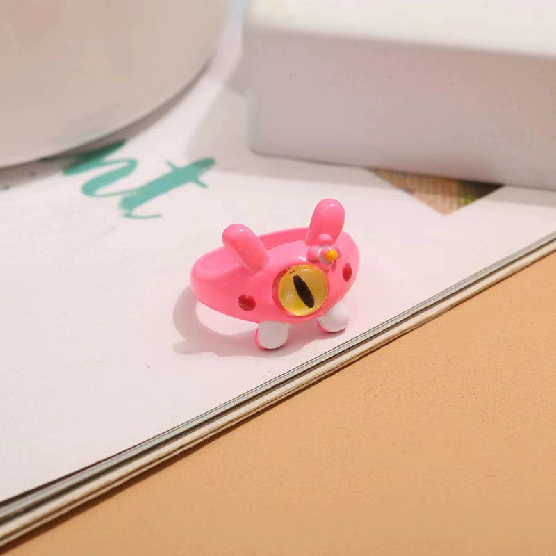 Funny Little Monster Ring Childlike Cute One-Eyed Ins Student Children Girlfriends Couple Gifting New