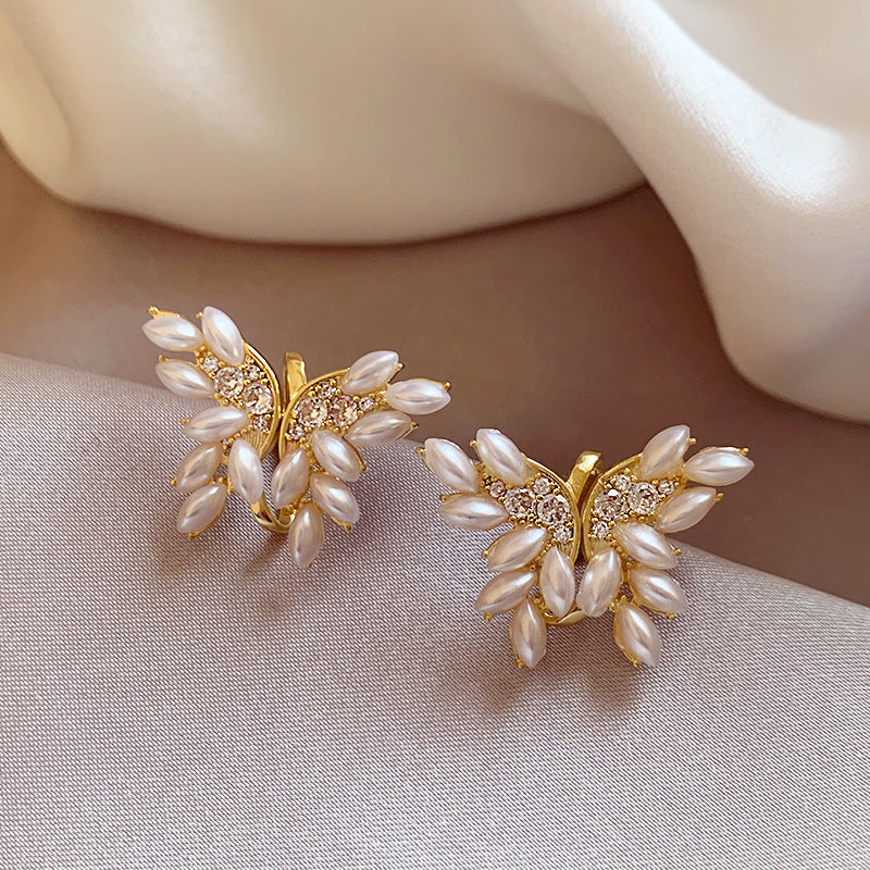 Simple Heart Circle Earrings Fashion Versatile Geometric Ear Clips Ear Studs Light Luxury High-end Feel Earrings for Women