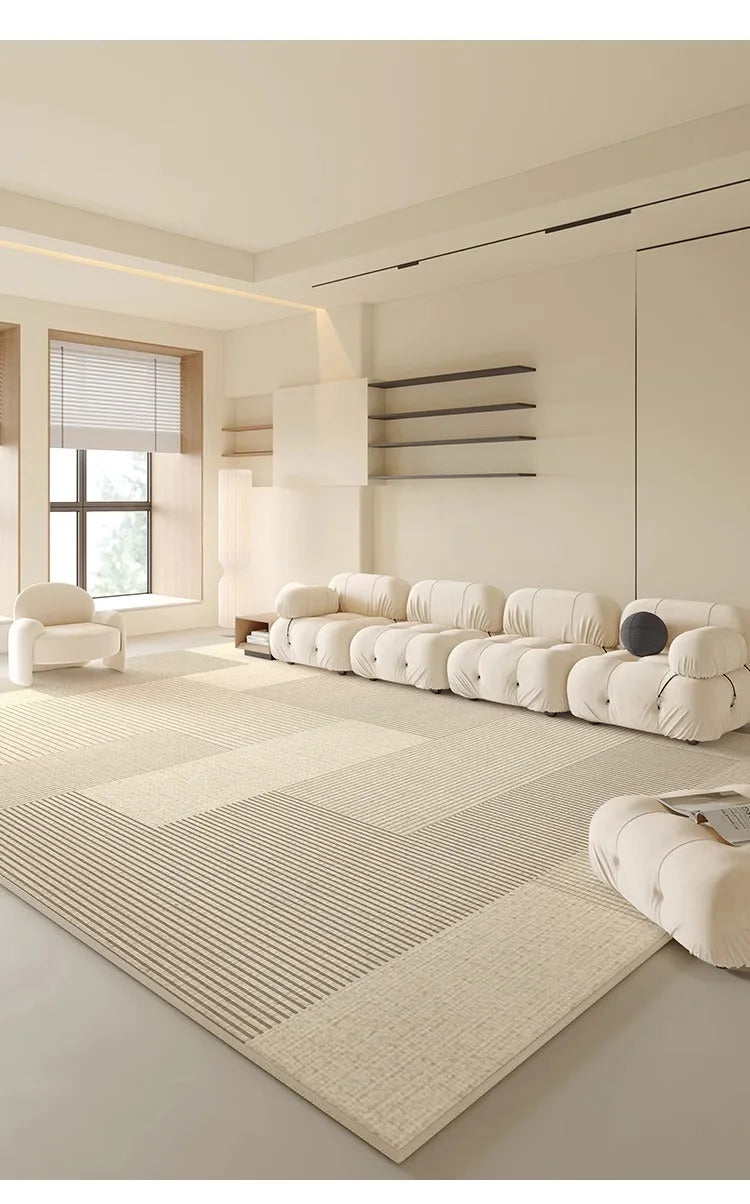 Beige Large Size Living Room Carpets Geometric Cream Carpet Luxury Home Decoration Rugs Easy To Clean Non-Slip Bedroom Rug ковер