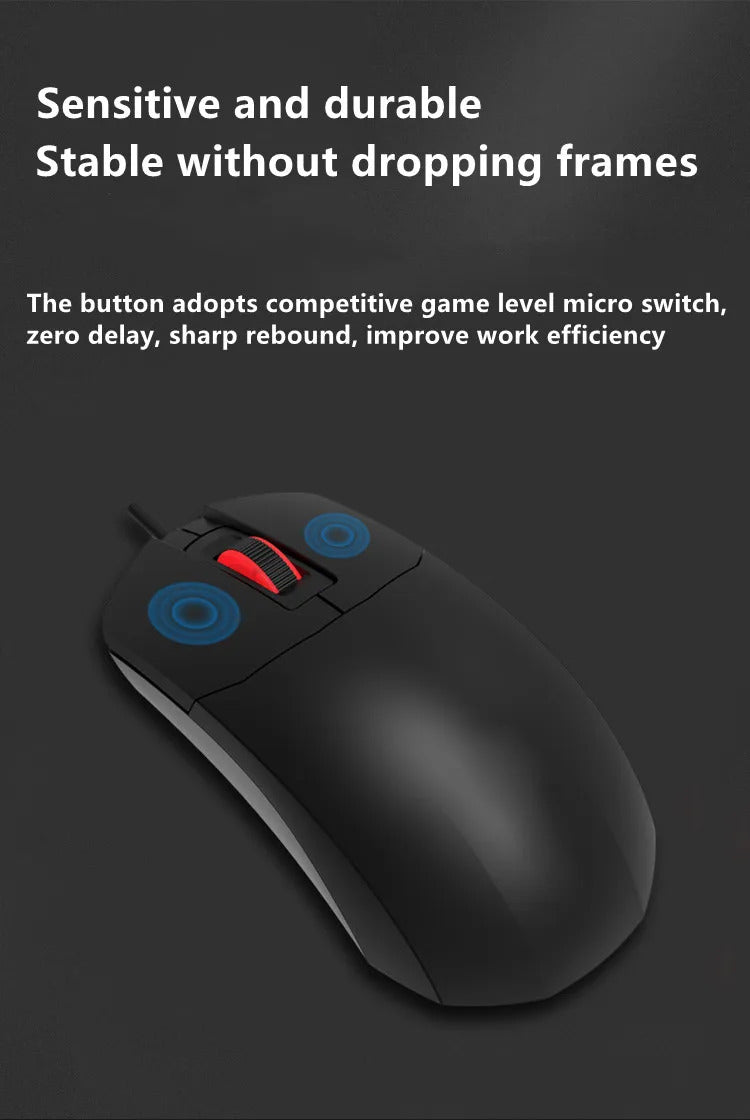 TEUCER Wired Home Extension Cable Mouse 2m 3m 5m High Sensitivity Office Mice Computer Peripherals