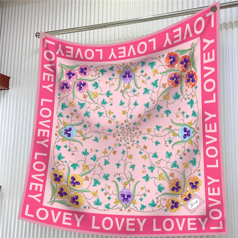 New Year Gift 90cm Large Square Scarf Scarf Women'S Scarves Spring And Autumn Style Fashion Shawl European American Twill Print