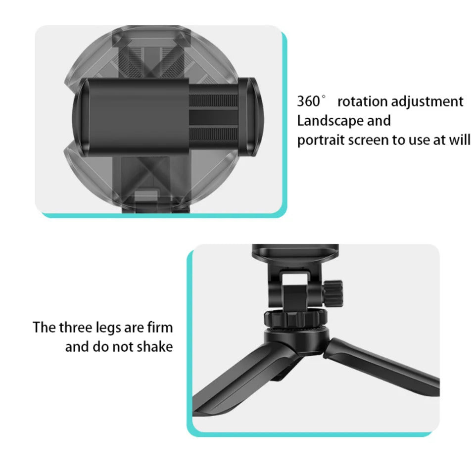 Phone Holder Portable Tripod Foldable Desktop Mobile Phone Stand Rotatable Selfie Holding Live Video Camera Stabilizer Bracke