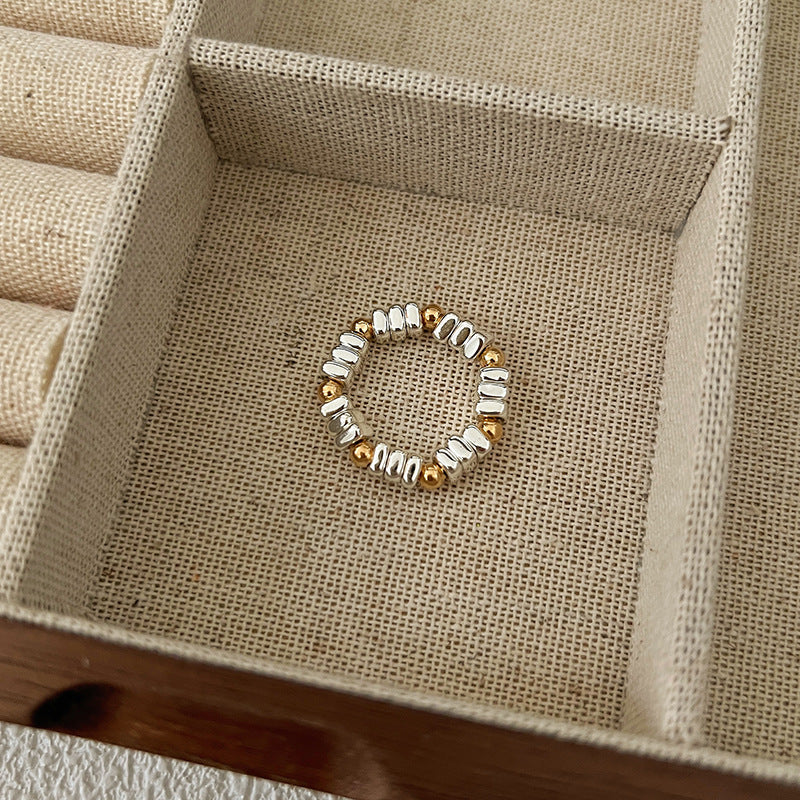 Color Crystal Beaded Ring Niche Design High-grade Finger Ring Light Luxury Elegant All-match Ring Accessories