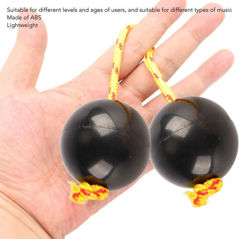 2Pcs African Rhythmic Ball Adjustable Black Comfortable African Shaker Rattle Ball for Entertaining