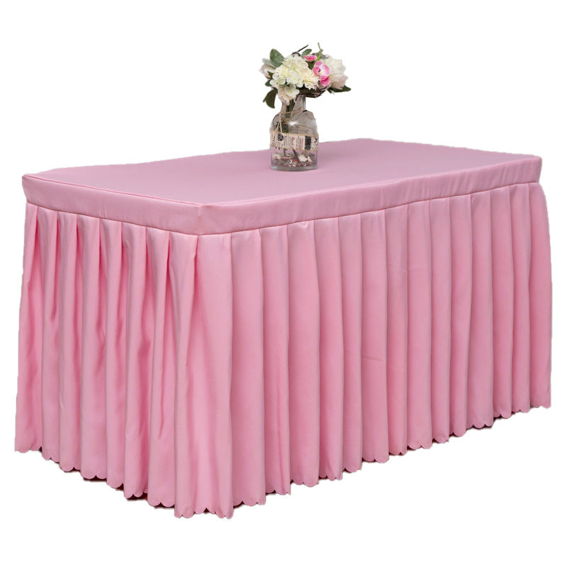Wholesale Supply Polyester Plain Weave Table Skirt Cover Modern Simple Hotel Banquet Polyester Tablecloth Hotel Restaurant Tablecloth