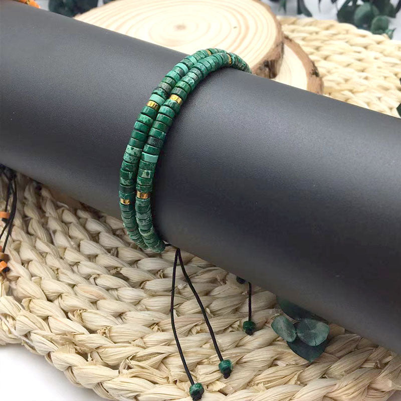 Adjustable Natural Stone Spacer Beads Woven Bracelet Size Fashion Women's Handstring Woven Handstring