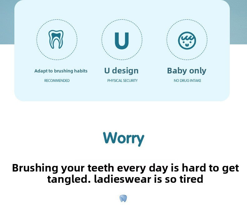 Baby and Children's Toothbrush U-shaped Baby and Child 0 to 3 to 6 to 12 Years Old Soft Hair U-shaped Brush Teeth Artifact Silicone Toothbrush