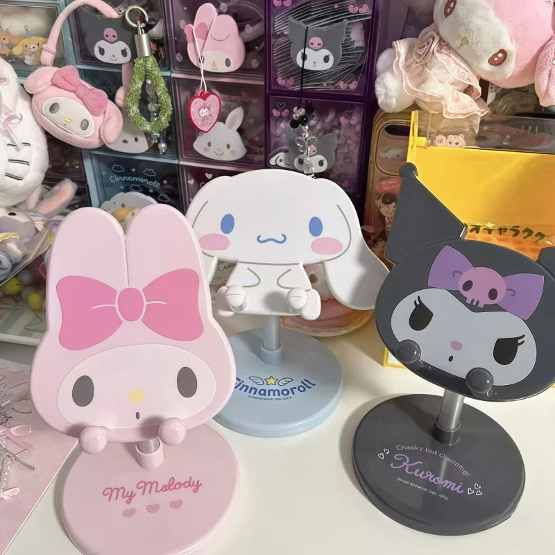 Sanrio My Melody Kuromi Cinnamoroll Phone Stand Adjustable Lazy Telescopic Support Stand Cute Anime Peripheral Gifts