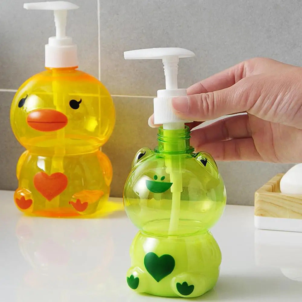 250/500ml Frog Duck Shape Portable Soap Dispenser Child Cute Animal Press Type Split Empty Shampoo Container