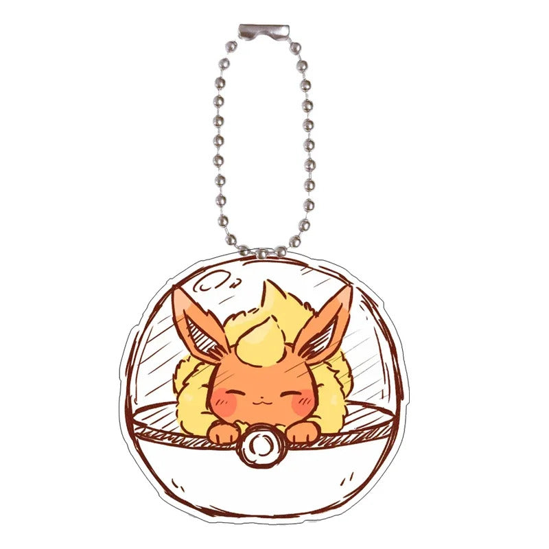 Pokemon Glaceon Sylveon Eevee Leafeon Self-Control Acrylic Cartoon Key Buckle Pendant Anime Keychain Acrylic Pendant Gifts