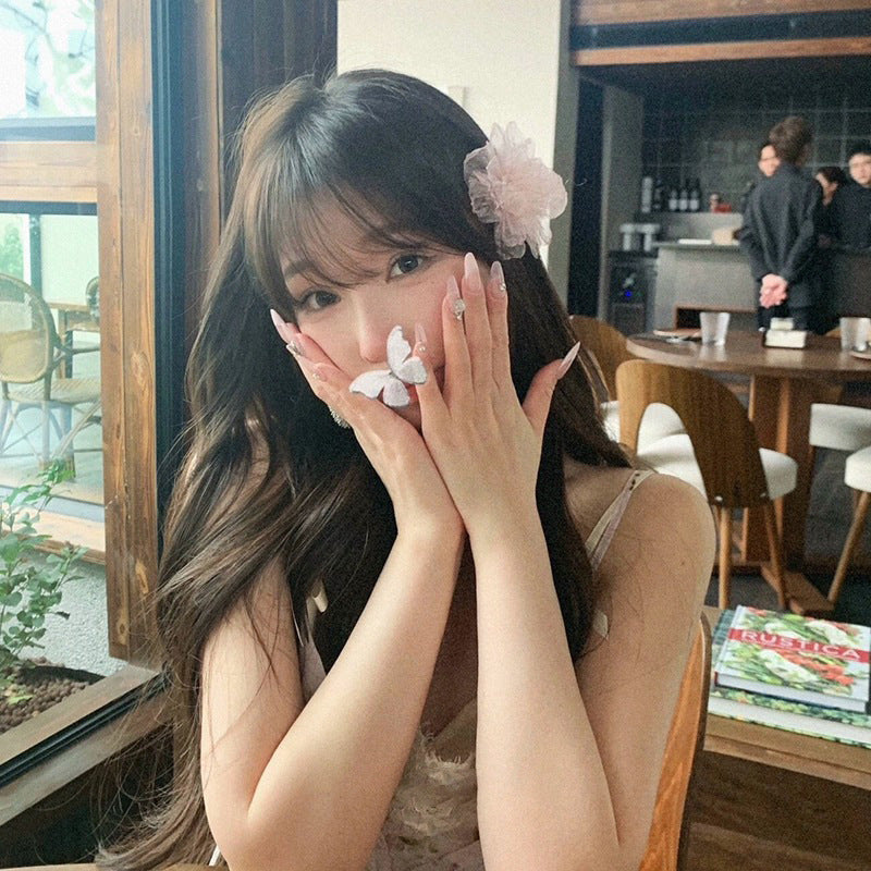 Vacation Organza Flower Hair Clip Travel Outing Hair Accessories Atmosphere Clip Duckbill Clip Hairpin Side Clip Hair Ornament