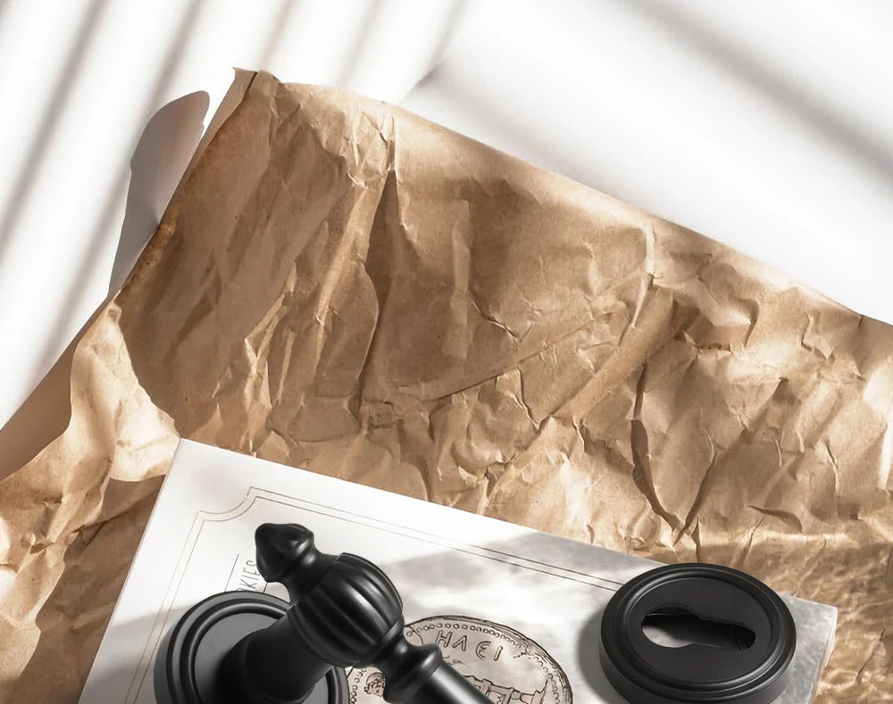 Black French interior bedroom handle lock, household wooden door lock, bathroom and room split lock