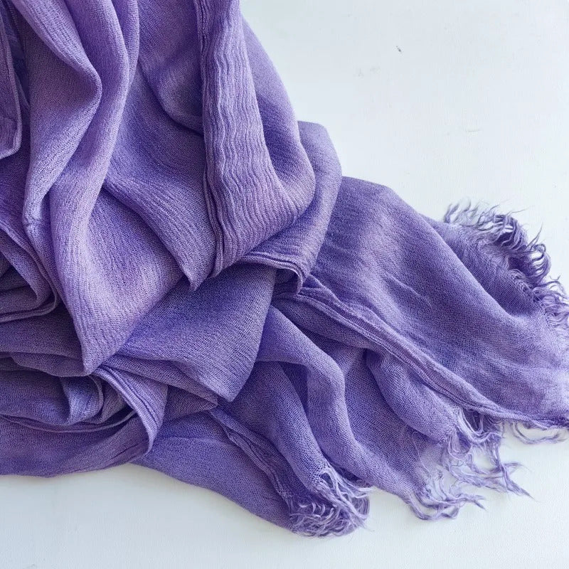 61 Colors Soft Cotton Viscose Scarf Rayon Material Muslim Hijab Mid Eastern Plain Solid Color Headscarf With Tassel