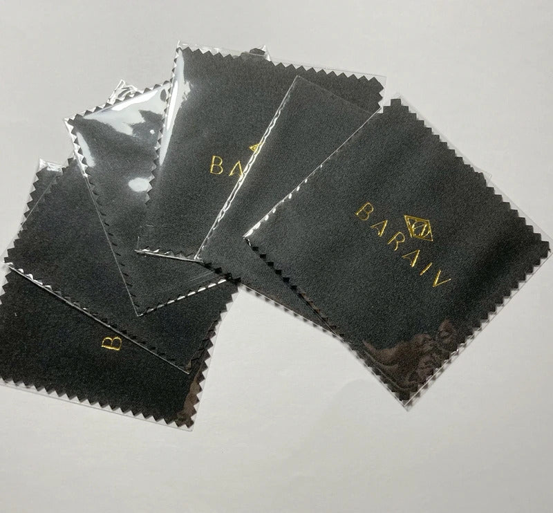 100pcs Emboss Custom LOGO 8*8cm Silver Polish opp bags Cloth for silver Jewelry Cleaner Blue Microfiber suede fabric material