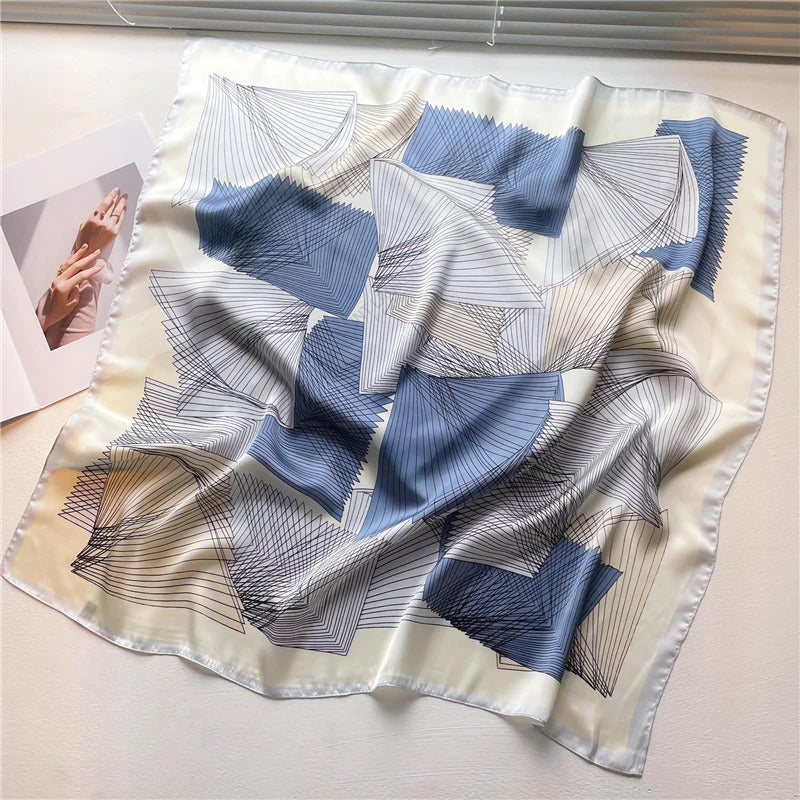 70cm imitation Silk Square Scarf Women Satin Bandana Print Head Band Fashion Lady Hair Shawl Wrap Female Neckerchief Hijab