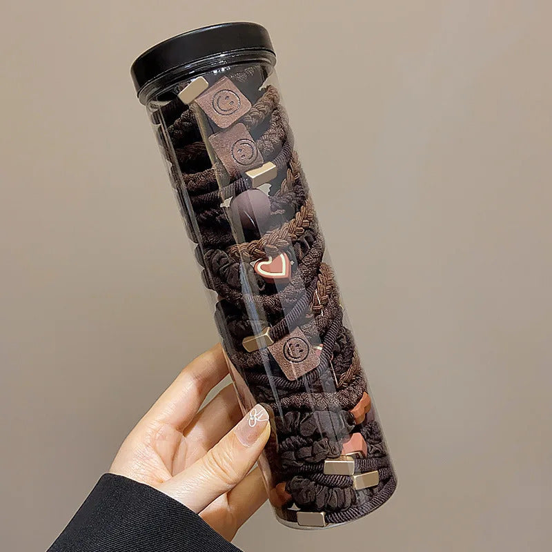 Set of 20 One Minimalist Fashion Hair Ring and Hair Bands-Cloth, Cute and Flexible Hair Bands, Valentine's Day Inspiration