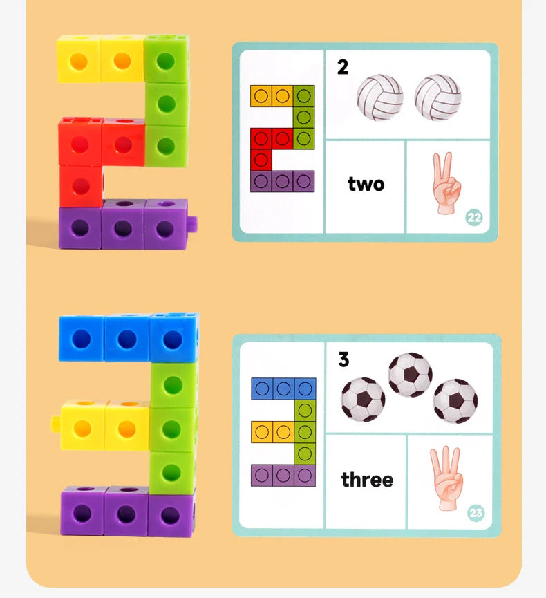 Magic Cube Puzzle Building Blocks Kindergarten Educational Color Recognition DIY Building Blocks Toys Gifts With Changing Colors