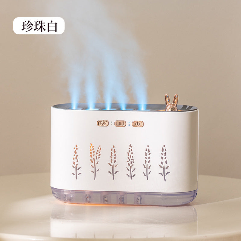 Air Humidifier for Home, Silent Bedroom Five-Hole Spray Aromatherapy, Creative Dynamic Colorful Sound-Controlled