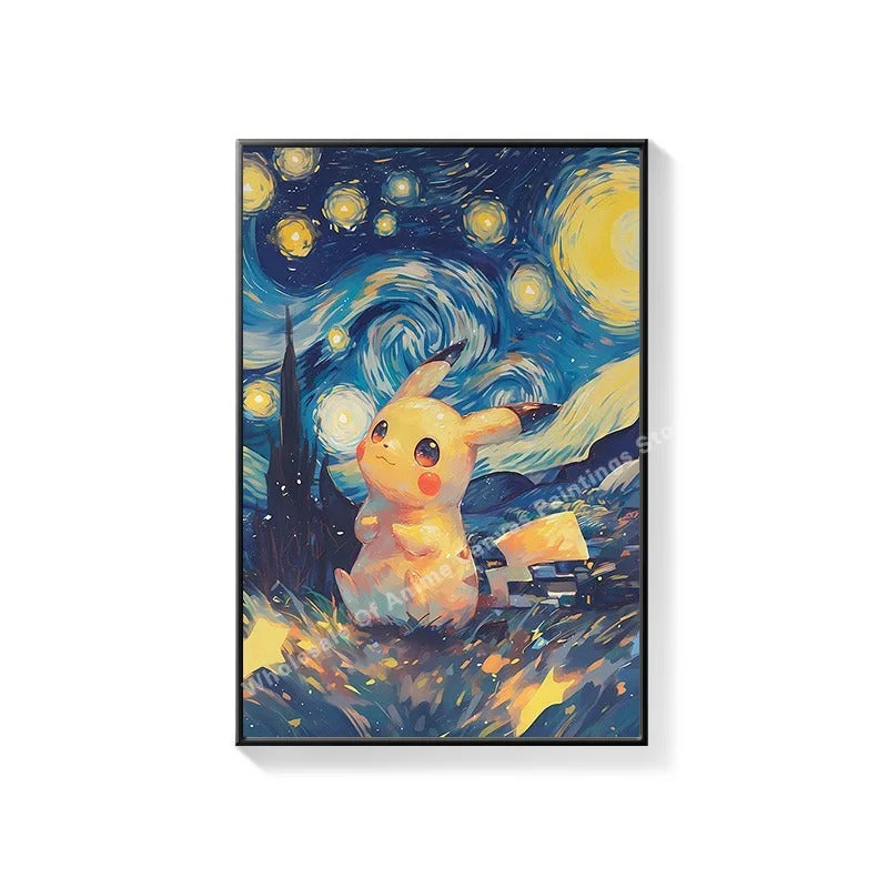 PokeMon Decorations PokeMon PokeMon Pikachu Hanging Paintings Children's Room Cartoon Anime Mural