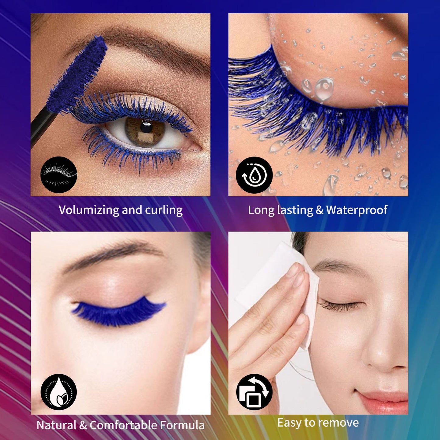 Cross-Border Color Mascara Dual Effect In-Stock Eyelash Primer Curling Waterproof Smudge-Proof Makeup New Product