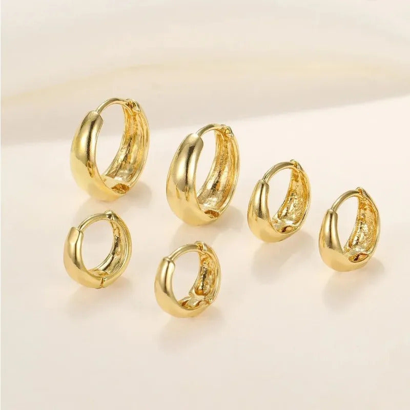3 Pair Stainless Steel Minimalist Huggie Hoop Earrings For Women Gold Color Tiny Round Circle Earring Unisex Punk Rock Jewelry
