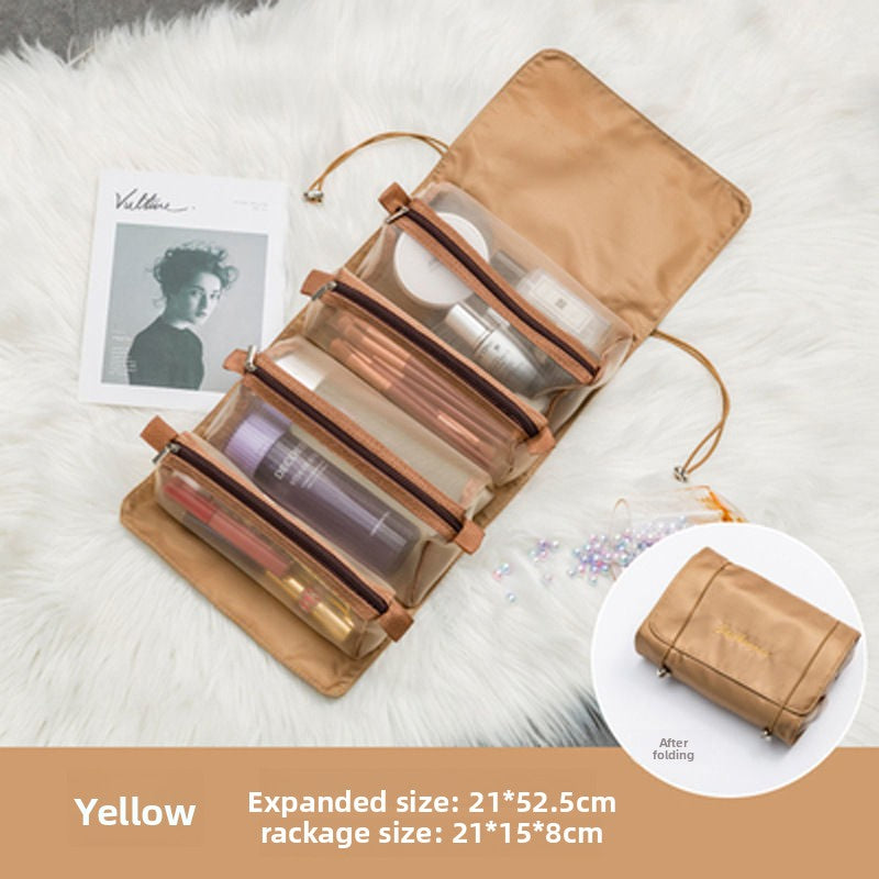 Detachable 4-in-1 Makeup Bag Multifunctional Simple Travel Handheld Foldable Travel Cosmetic Storage Toiletry Bag