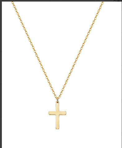 Amazon TK Hot-Selling OT Buckle Square Cross Necklace for Women Copper Plated 14K Gold Paperclip Necklace Yiwu In Stock