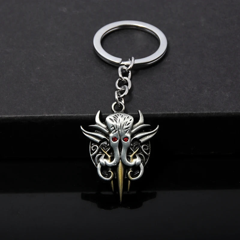 Game Baldur's Gate 3 Logo Keychain Game Peripheral Lllithid Chapter Metal Keychain Pendant Birthday Party Gift