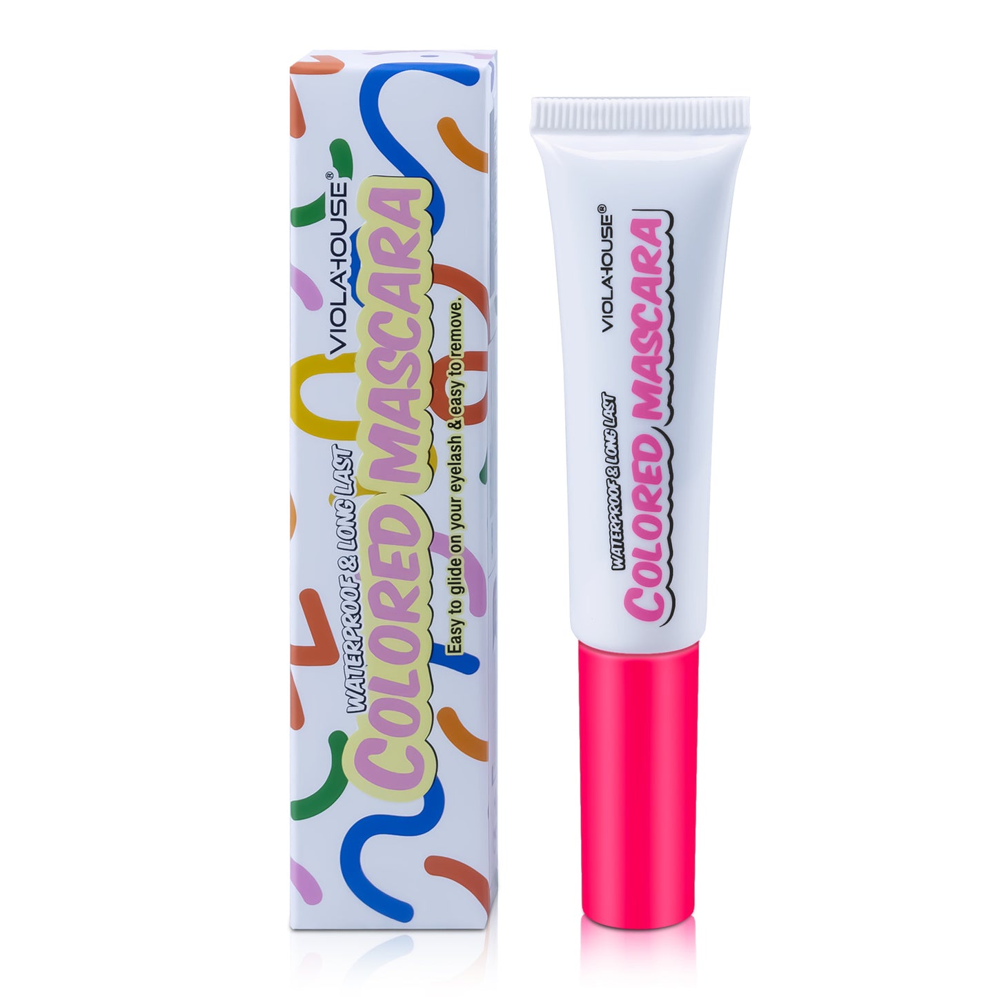 Cross-Border Color Mascara Dual Effect In-Stock Eyelash Primer Curling Waterproof Smudge-Proof Makeup New Product