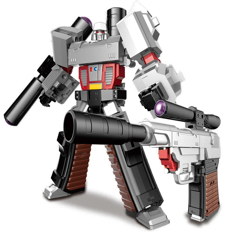 Children Action Figure 2in1 Transforming Robot Gun Toy Transforming Robot Figure Multi Articulated Joints Boys Collection Gifts