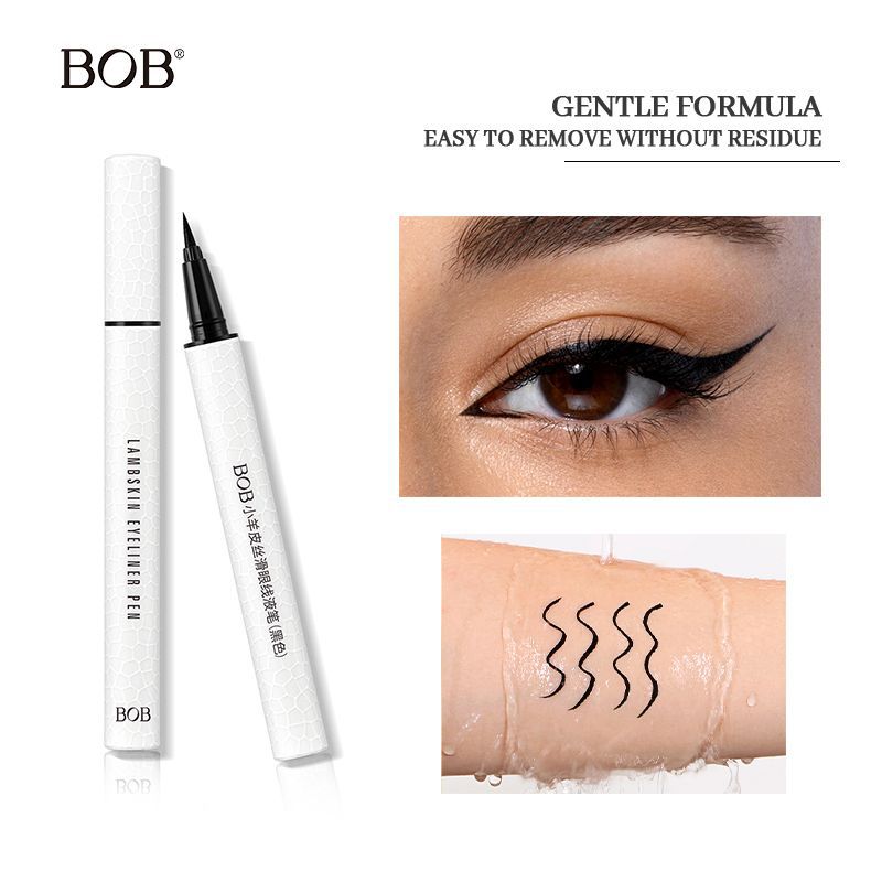 Cross-Border Exclusive BOB Lambskin Silky Eyeliner Pen Waterproof Smudge-Proof Long-Lasting Ultra-Fine Quick-Dry Eyeliner Makeup