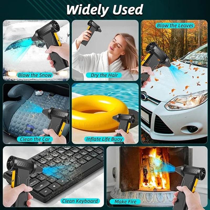 New 360000RPM Electric Air Blower Turbo Jet Fan Brushless Motor High-Speed Turbo Violent Fan USB Charge Powerful Dust Blower