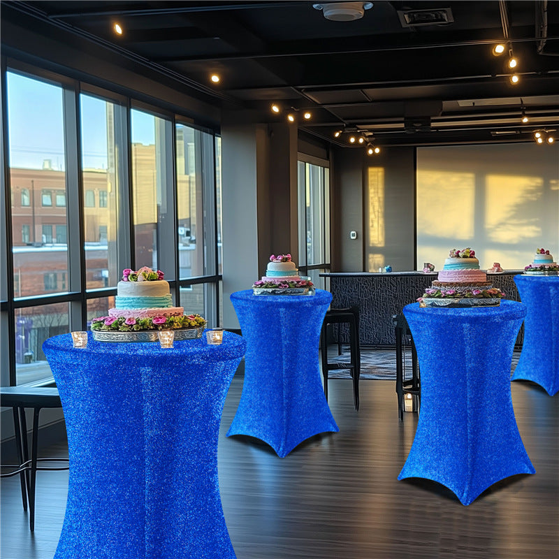 Cocktail Tablecloth Glitter Bar Set New Cocktail Table Cover High-end Feel Cross-border Wholesale Stretchy High Bar Tablecloth