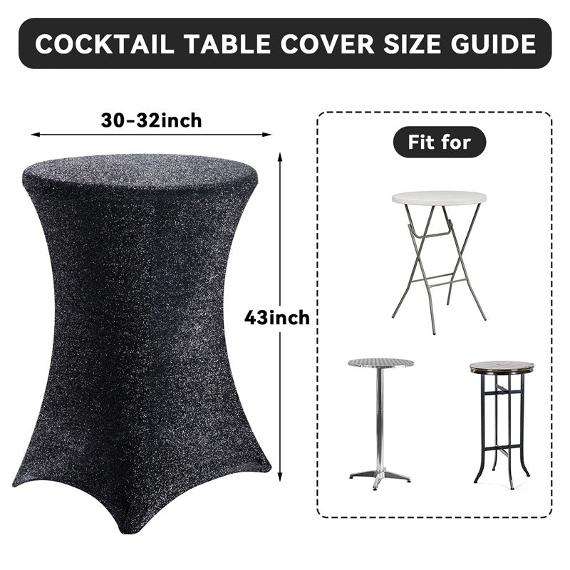 Cocktail Tablecloth Glitter Bar Set New Cocktail Table Cover High-end Feel Cross-border Wholesale Stretchy High Bar Tablecloth