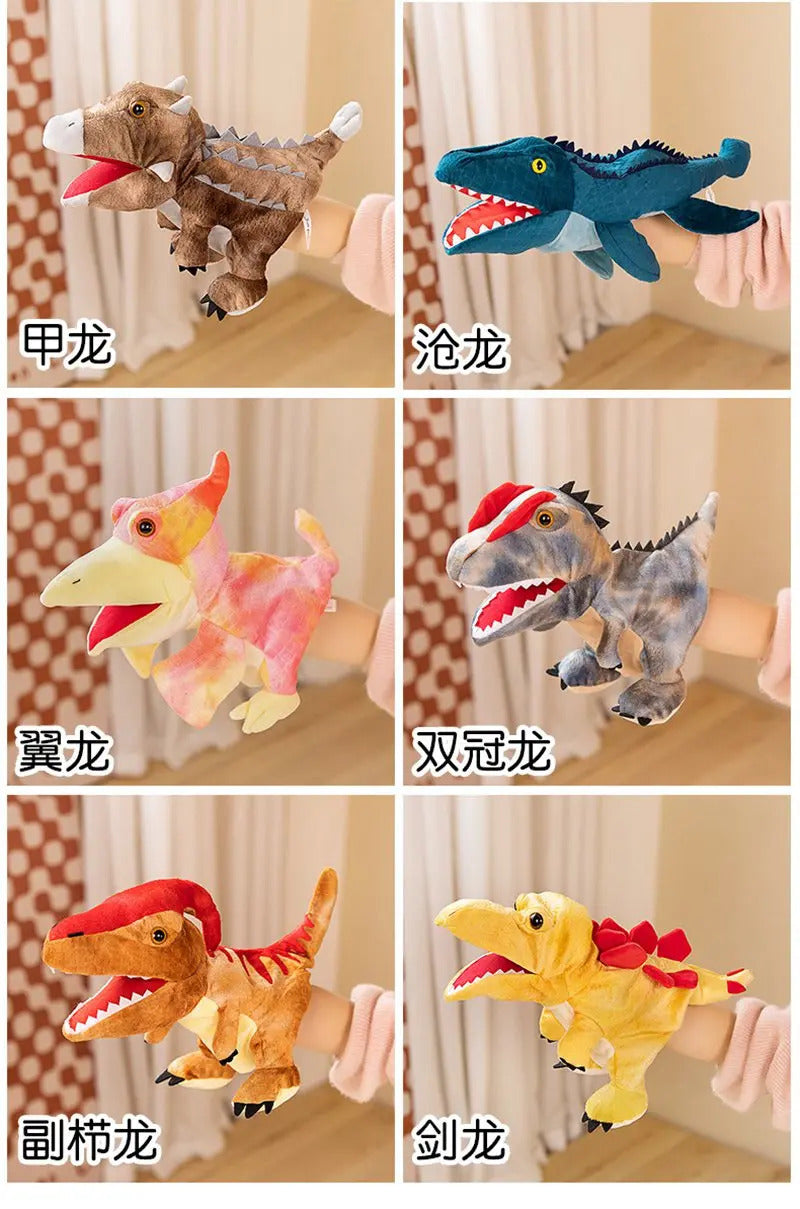 Stuffed Plush Dinosaur Toys Hand Finger Story Puppet Kawaii Dolls Educational Baby Toys Tyrannosaurus Rex Children Gift