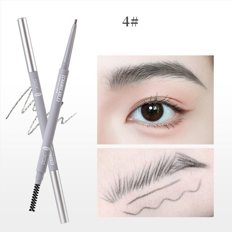 Makeup Xixi 3D Contour Mist Eyebrow Pencil Natural Color Definition Waterproof Smudge-proof Dual-ended Eyebrow Pencil