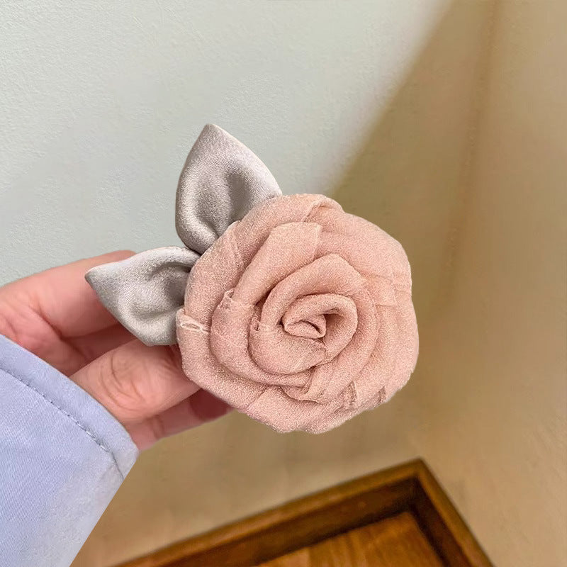 Vacation Organza Flower Hair Clip Travel Outing Hair Accessories Atmosphere Clip Duckbill Clip Hairpin Side Clip Hair Ornament