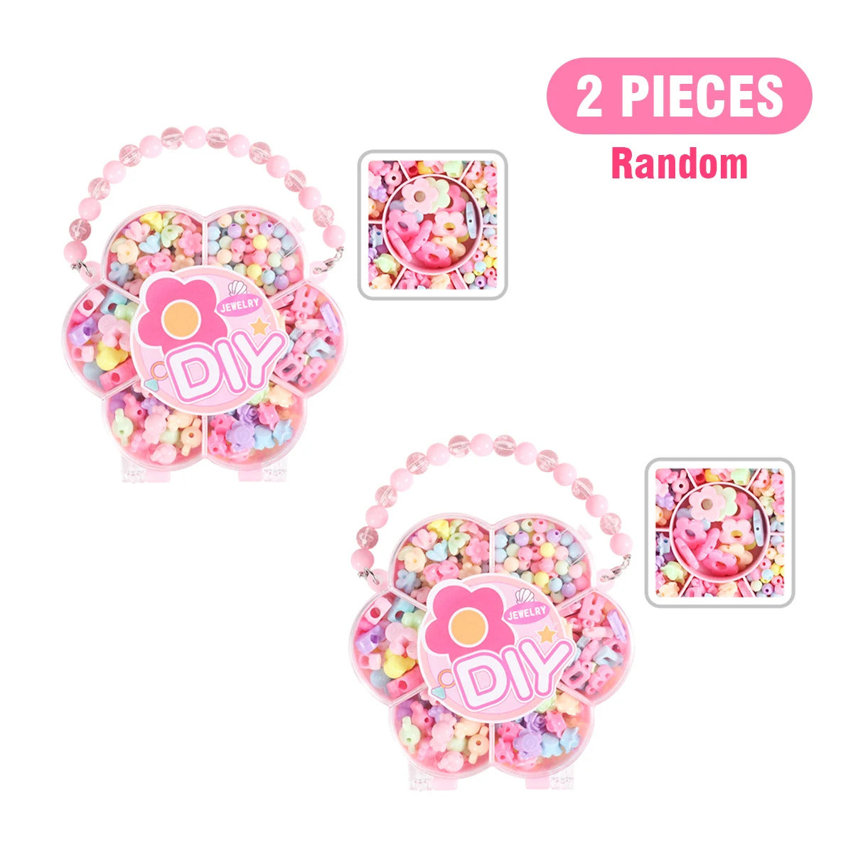 Kids DIY Jewelry Beaded Handbag Beads Toys Handmade Set Children's Playing House Puzzle Education Toy Girls Gifts Color Random