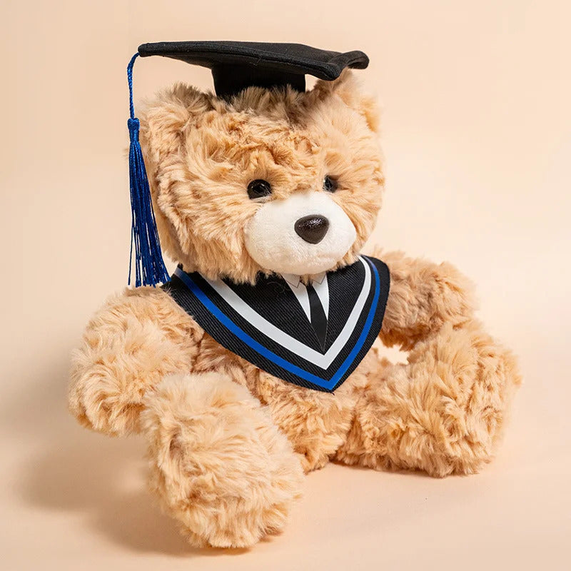 25cm Cute 2025 New Graduation Capybara Plush Doll Doctor Cap Bear Elephant West Highland Animal Stuffed Home Decor Gift For Kids