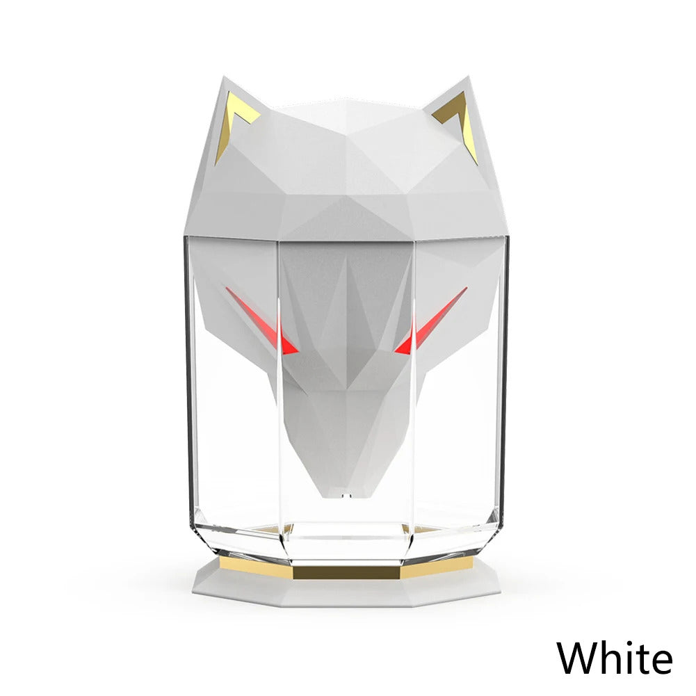 2022 NEW Wolf Head Humidifier 650ml USB Aromatherapy Humidifiers Diffusers with Color Wolf Eye Night Light Air Humidificador