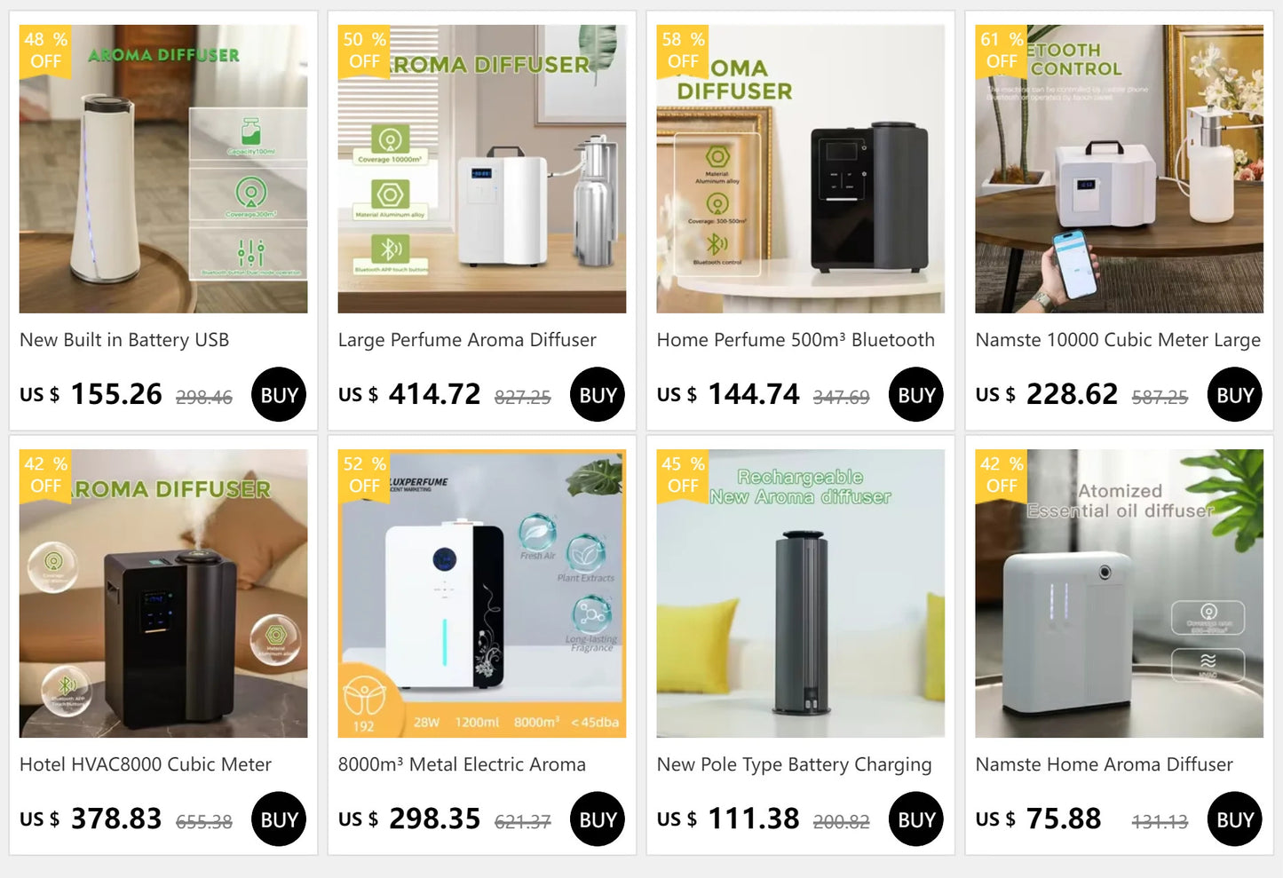 New 300m³ Bluetooth APP Wall Hanging Aroma Diffuser Room Fragrance 100ML Perfume Air Freshener Home Flavoring Smell Distributor